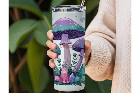 Magical Mushroom Tumbler Wrap Sublimation DesignSVG 