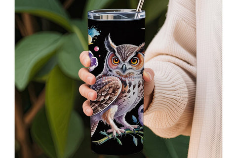 Magical Nebula Owl 20oz Tumbler Wrap Sublimation DesignSVG 