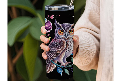 Magical Nebula Owl 20oz Tumbler Wrap Sublimation DesignSVG 