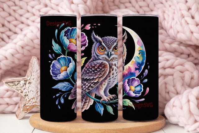 Magical Nebula Owl 20oz Tumbler Wrap Sublimation DesignSVG 