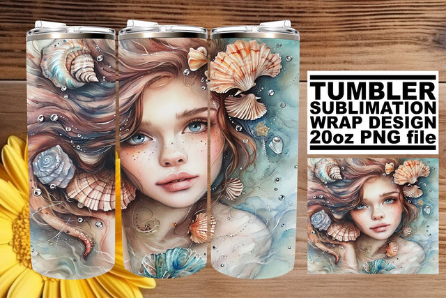 Magical Oceanic Siren Tumbler Art Bundle Sublimation afrosvg 
