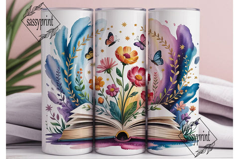 Magical Open Book 20oz Tumbler Wrap Sublimation sassyprint 