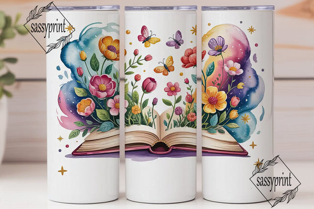 Magical Open Book 20oz Tumbler Wrap Sublimation sassyprint 