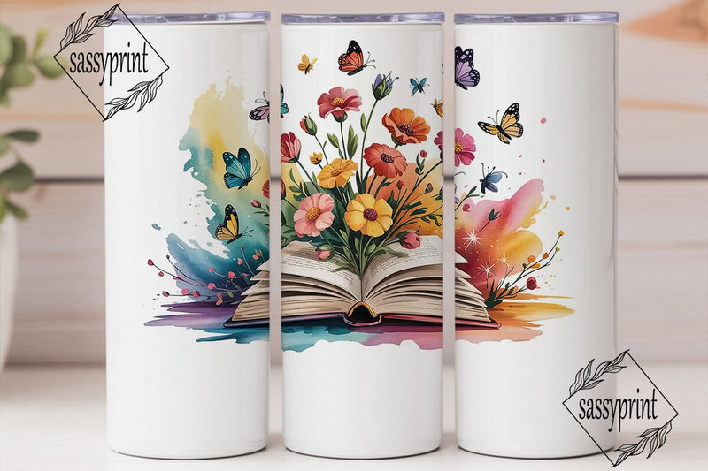 Magical Open Book 20oz Tumbler Wrap Sublimation sassyprint 
