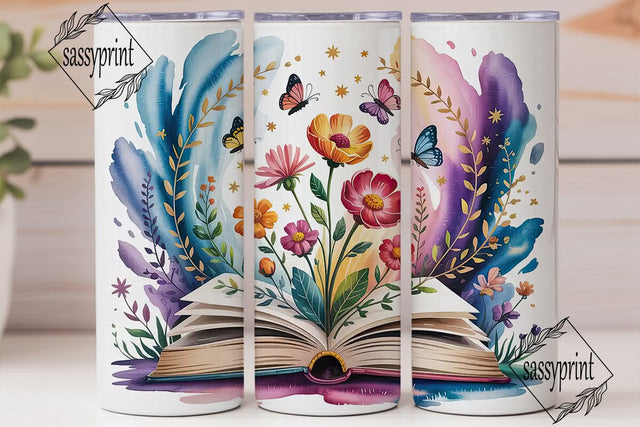 Magical Open Book 20oz Tumbler Wrap Sublimation sassyprint 