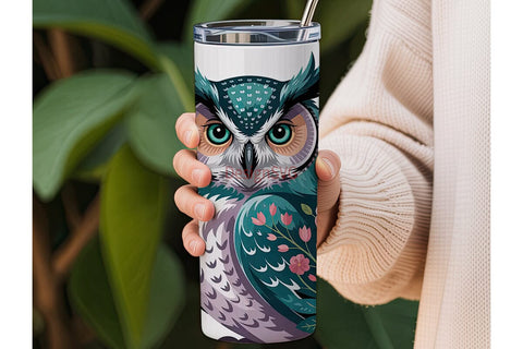 Magical Owl 20oz Tumbler Wrap Sublimation DesignSVG 