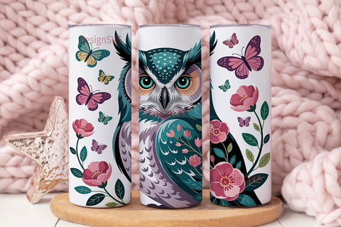 Magical Owl 20oz Tumbler Wrap Sublimation DesignSVG 