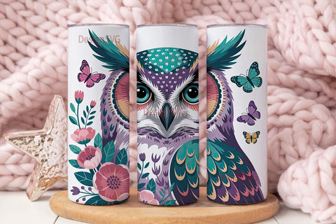 Magical Owl 20oz Tumbler Wrap Sublimation DesignSVG 