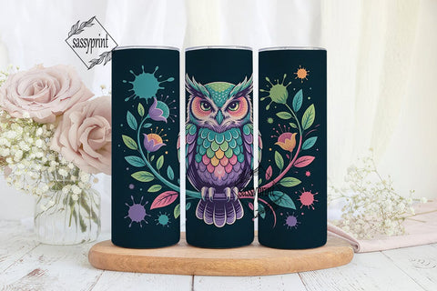 Magical Owl 20oz Tumbler Wrap Sublimation sassyprint 