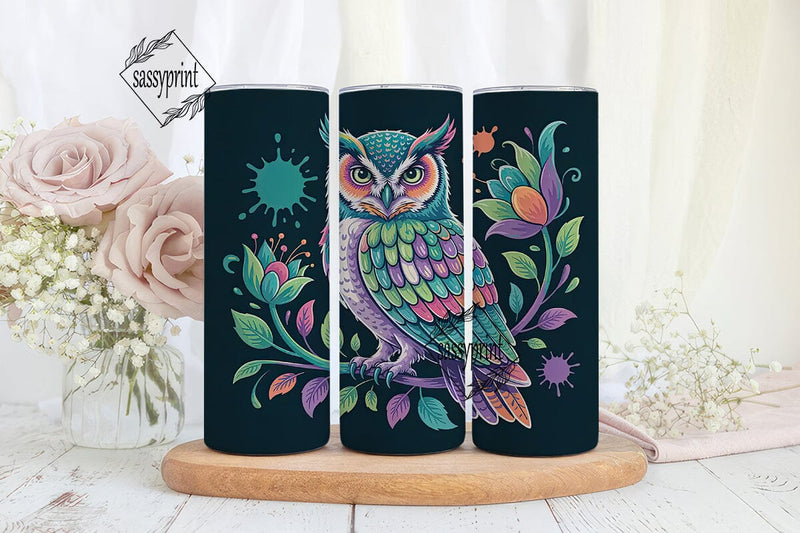 Magical Owl 20oz Tumbler Wrap Sublimation sassyprint 