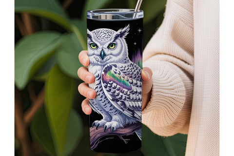 Magical Owl Aurora 20oz Tumbler Wrap Sublimation DesignSVG 