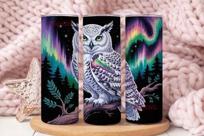 Magical Owl Aurora 20oz Tumbler Wrap Sublimation DesignSVG 