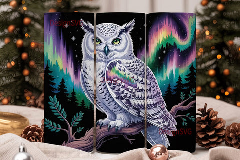 Magical Owl Aurora 20oz Tumbler Wrap Sublimation DesignSVG 