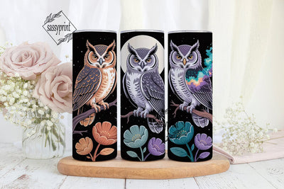 Magical Owl Trio 20oz Tumbler Wrap Sublimation sassyprint 