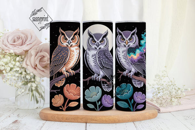 Magical Owl Trio 20oz Tumbler Wrap Sublimation sassyprint 