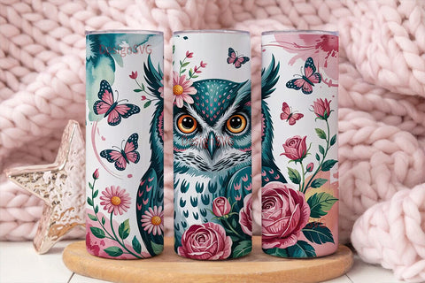 Magical Owl Tumbler Wrap PNG Sublimation DesignSVG 