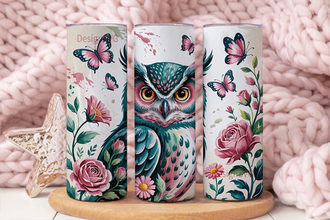 Magical Owl Tumbler Wrap PNG Sublimation DesignSVG 