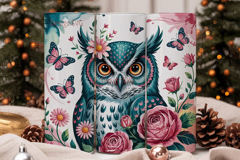 Magical Owl Tumbler Wrap PNG Sublimation DesignSVG 