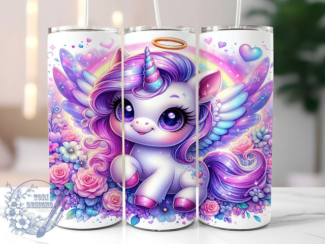 Magical Pastel Unicorn 20oz Tumbler, Cute Tumbler, Fantasy Tumbler, Magical Tumbler, Pastel Tumbler, 20oz Sublimation Wrap, Whimsical Tumbler Sublimation ToriDesigns 