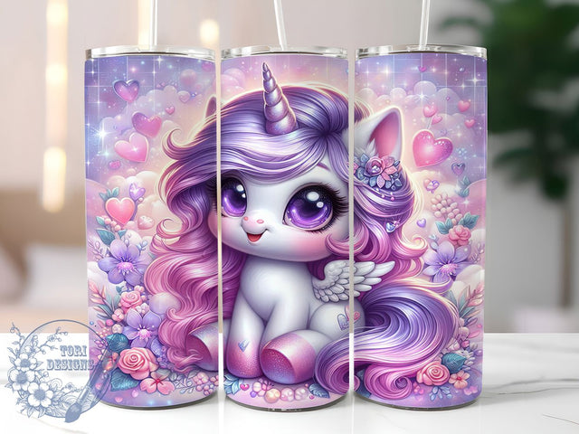 Magical Pastel Unicorn 20oz Tumbler, Cute Tumbler, Fantasy Tumbler, Magical Tumbler, Pastel Tumbler, 20oz Sublimation Wrap, Whimsical Tumbler Sublimation ToriDesigns 