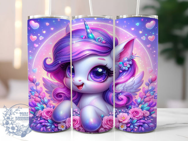 Magical Pastel Unicorn 20oz Tumbler, Cute Tumbler, Fantasy Tumbler, Magical Tumbler, Pastel Tumbler, 20oz Sublimation Wrap, Whimsical Tumbler Sublimation ToriDesigns 