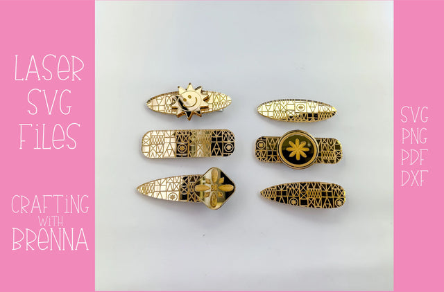 Magical Pattern Hair Clip Bundle Laser SVG Files SVG Crafting With Brenna 