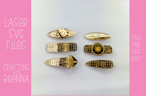 Magical Pattern Hair Clip Bundle Laser SVG Files SVG Crafting With Brenna 