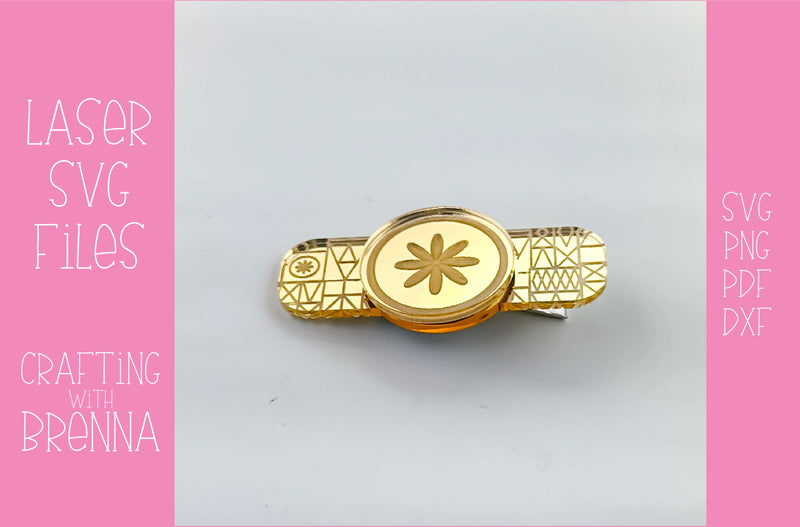 Magical Pattern Hair Clip Laser SVG File SVG Crafting With Brenna 