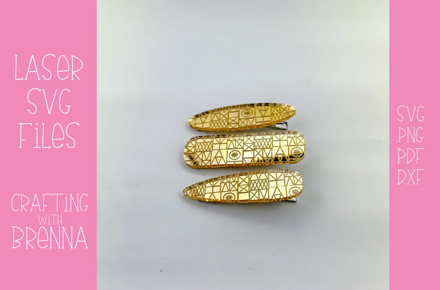 Magical Pattern Hair Clips Laser SVG File SVG Crafting With Brenna 