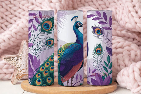 Magical Peacock 20oz Tumbler Wrap Sublimation DesignSVG 