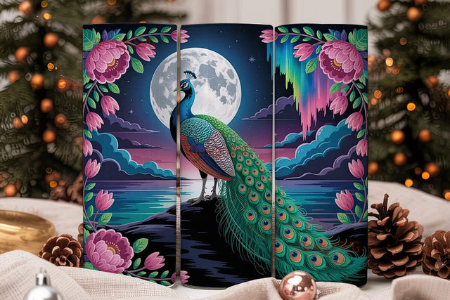 Magical Peacock 20oz Tumbler Wrap Sublimation DesignSVG 