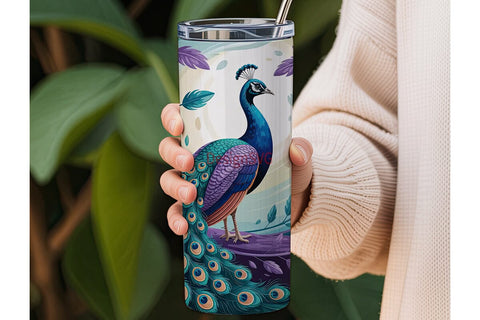 Magical Peacock 20oz Tumbler Wrap Sublimation DesignSVG 