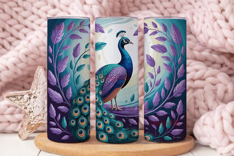 Magical Peacock 20oz Tumbler Wrap Sublimation DesignSVG 