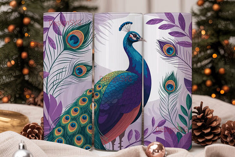 Magical Peacock 20oz Tumbler Wrap Sublimation DesignSVG 