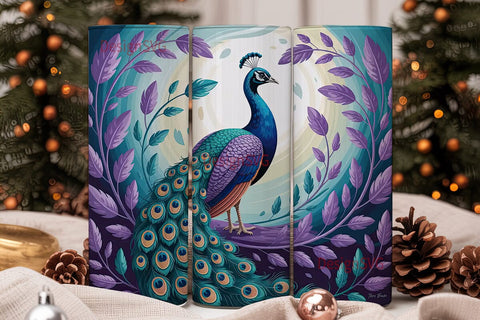 Magical Peacock 20oz Tumbler Wrap Sublimation DesignSVG 