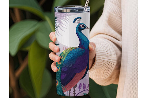 Magical Peacock 20oz Tumbler Wrap Sublimation DesignSVG 