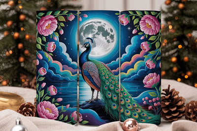 Magical Peacock 20oz Tumbler Wrap Sublimation DesignSVG 