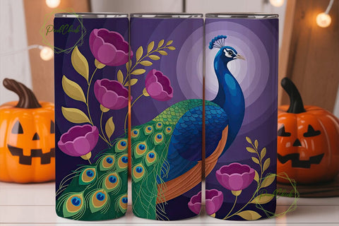 Magical Peacock 20oz Tumbler Wrap Sublimation PixelChick 