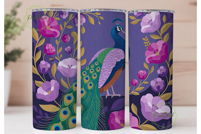 Magical Peacock 20oz Tumbler Wrap Sublimation PixelChick 