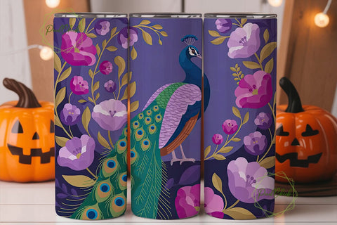 Magical Peacock 20oz Tumbler Wrap Sublimation PixelChick 