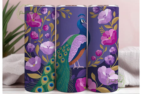 Magical Peacock 20oz Tumbler Wrap Sublimation PixelChick 
