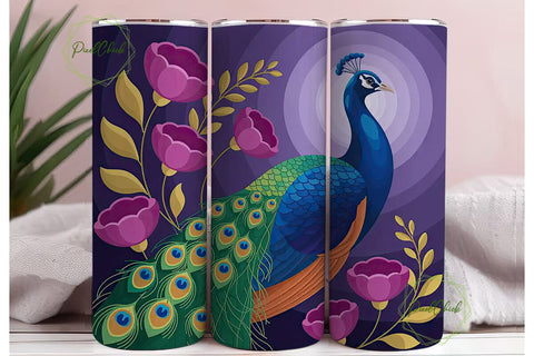 Magical Peacock 20oz Tumbler Wrap Sublimation PixelChick 