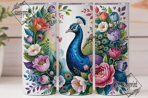 Magical Peacock 20oz Tumbler Wrap Sublimation sassyprint 