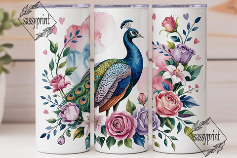 Magical Peacock 20oz Tumbler Wrap Sublimation sassyprint 
