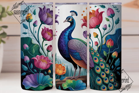 Magical Peacock 20oz Tumbler Wrap Sublimation sassyprint 