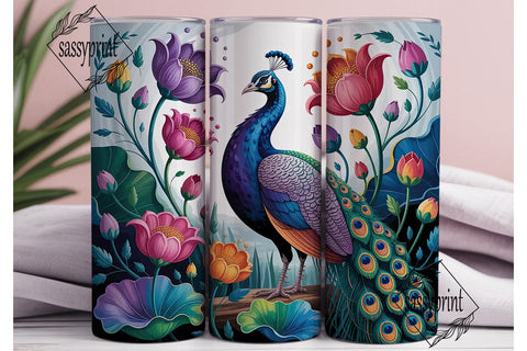 Magical Peacock 20oz Tumbler Wrap Sublimation sassyprint 