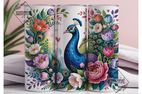 Magical Peacock 20oz Tumbler Wrap Sublimation sassyprint 