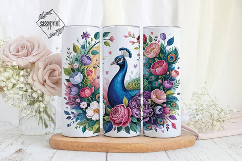 Magical Peacock 20oz Tumbler Wrap Sublimation sassyprint 