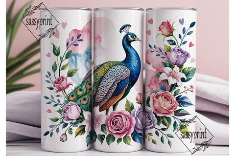 Magical Peacock 20oz Tumbler Wrap Sublimation sassyprint 