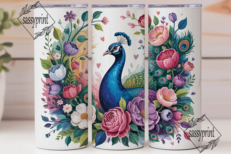 Magical Peacock 20oz Tumbler Wrap Sublimation sassyprint 